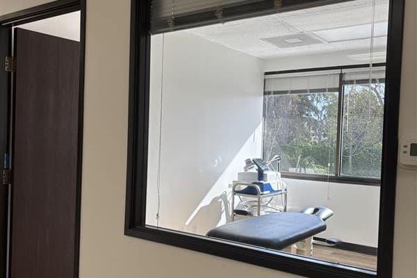 Advanced Pain Medical Group's Culver City, CA, location, pain treatment room as viewed from a doorway