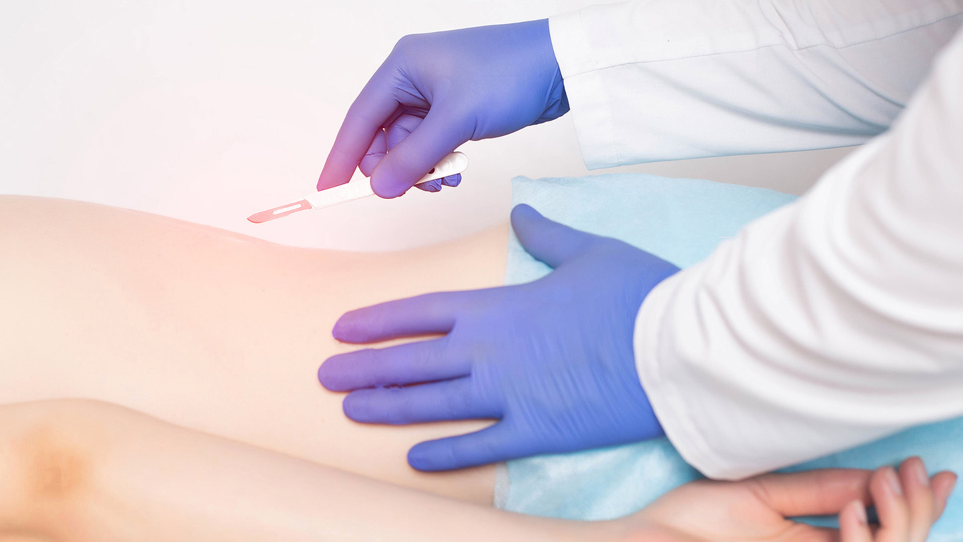 Surgeon preparing for spinal surgery procedure